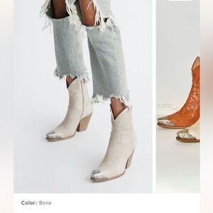 Free People Brayden Western Boots in Bone